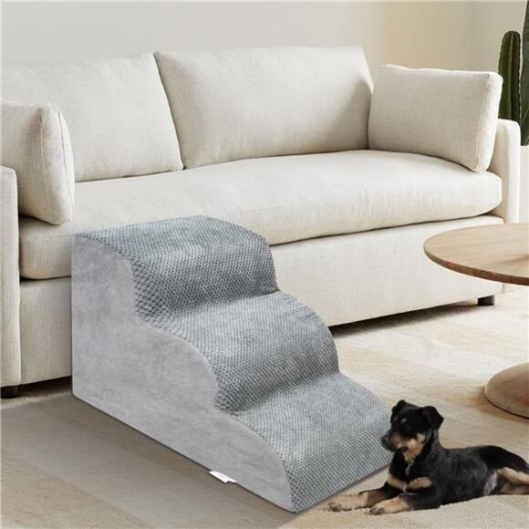 Dog Stairs for Small Dogs - High Density Foam Dog Ramp, Extra Wide Pet Steps - Picture 7 of 8